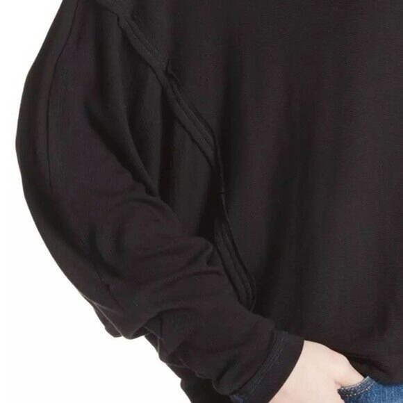 We The Free People Alameda Dolman Sleeve Turtleneck Top Black Medium H12840 - Picture 5 of 16